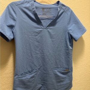 Figs Women's Short Sleeve Light Blue Top Size XS